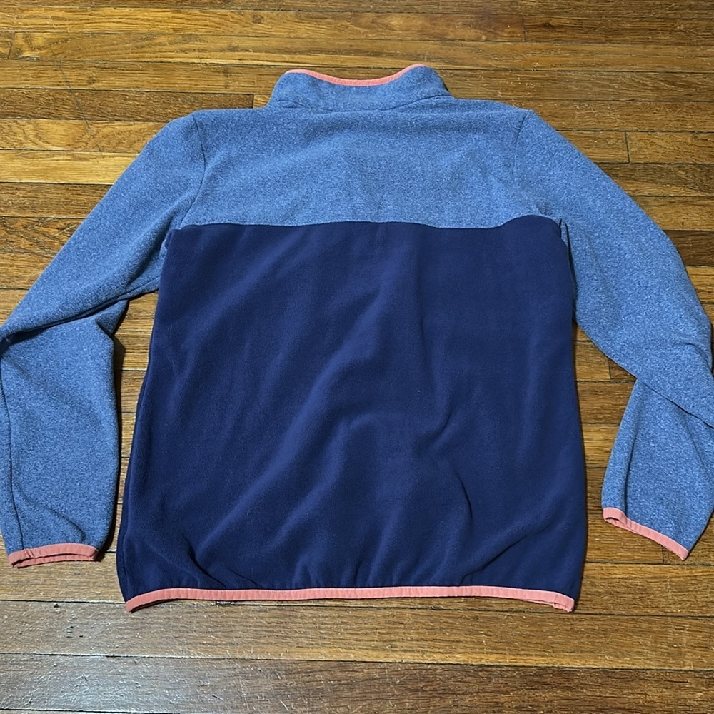 Columbia Blue and Coral Fleece Pullover Top, Large - Picture 4 of 4